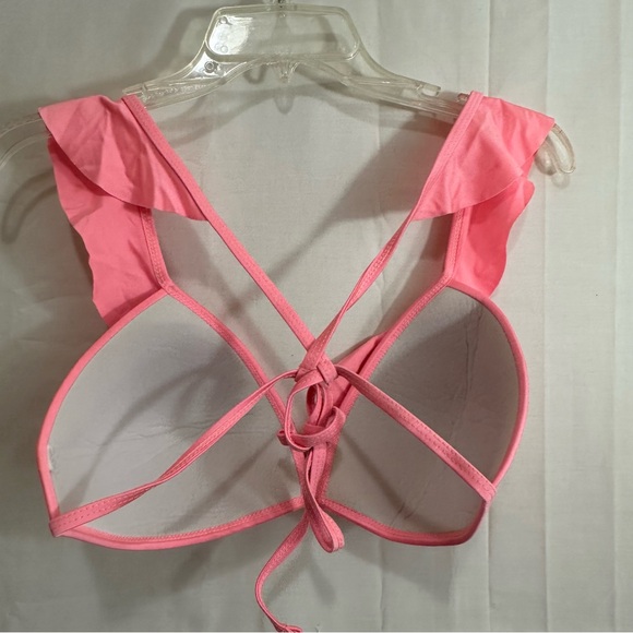 Womens 2Piece Bikini with Ruffles in Coral - Picture 4 of 11